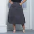 Saia Midi Plus Size Colorida Alta Ebgjeans Feminina