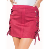 Saia Mini Suede Feminina
