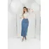 Saia Moda Evangélica Jeans Confortável Midi Cintura Alta Top