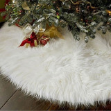 Saia P Arvore De Natal Pelúcia Pelo Alto 7cm Branca 90cm