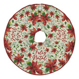 Saia Para Arvore Natal Base 105cm Estampas Natalinas Enfeite