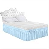 Saia Para Cama 100 Microfibra Saia De Cama Elástica Envolvente Fácil De 35 5 Cm Comprimento De Queda Tamanho Completo 137 Cm X 189 Cm Cor Azul Claro Bedszo Mania Saia De Cama Clássica
