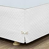 Saia Para Cama Box Casal Matelada Com Pingente   Branco  Branco  Casal 