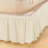 Saia Para Cama Box Conjugado Pratic Casal Queen Cor Marfim