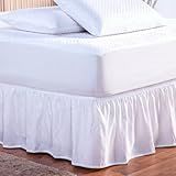Saia Para Cama Colchão Box Universal Solteiro Casal Queen King Microfibra Com Elástico Branco