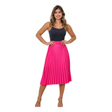 Saia Plissada Midi Crepe