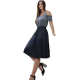 Saia Plissada Midi Crepe