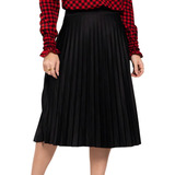Saia Plissada Midi Feminina
