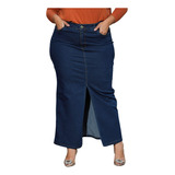 Saia Plus Size Mid Roupas Grande Com Botões Lycra 46 Ao 56