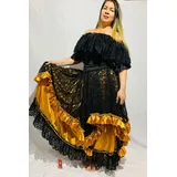 Saia Pombagira Dourada Preta