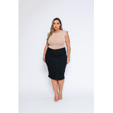 Saia Preta Jeans Feminina