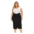 Saia Preta Jeans Midi Evangelica Plus Size Elastano