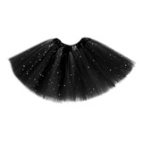 Saia Rodada De Tule Tutu Com Glitter Carnaval Festa Adulto