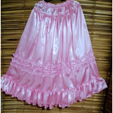 Saia Rosa Em Cetim