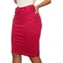 Saia Rosa Jeans Até O Joelho Moda Evangélica Midi + Lycra
