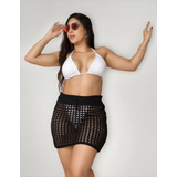 Saia Saida Moda Praia Tricot Premium Feminina Verão
