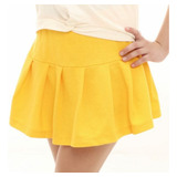 Saia Short Infantil 1 A 14 Anos Piquê Amarela