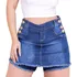Saia-shorts Jeans Feminino Cintura Alta Desfiado Top