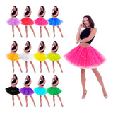 Saia Tule Adulto Colorida Lisa Festa Carnaval 35cm Tutu