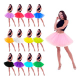 Saia Tule Adulto Colorida Lisa Festa Carnaval 35cm Tutu