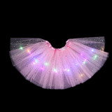 Saia Tule Adulto Tutu Luz Led Pisca Glitter Carnaval 40cm