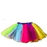 Saia Tule Colorida Camadas Menina Fantasia