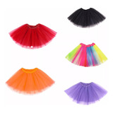 Saia Tule Colorida Festa Ballet Tutu Fantasia 40 Cm