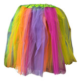 Saia Tule Colorida Festa Ballet Tutu Fantasia 60 Cm