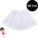Saia Tule Colorida Glitter Festa Ballet Tutu Fantasia