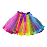 Saia Tule Colorida Unicórnio Carnaval Fitas E Laço Envio Já