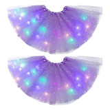 Saia Tule Tutu Led 30 Cm Carnaval Festa Colorida Fantasia