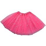 Saia Tutu Com Brilho Curta De Tule Star Girls Ballet Dança Infantil Fantasia De Festa Vestido De Ballet Mini Saia Com Estrelas E Lantejoulas BR Idade 2 Anos 8 Anos Pink 30cm 