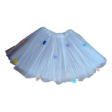 Saia Tutu Com Pompons Coloridos