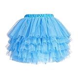 Saia Tutu Para Bebês Meninas Pequenas 6 Camadas De Tule 1 8T Azul Pavão 6 8 Anos