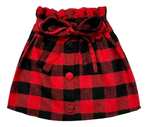 Saia Xadrez Infantil Moda