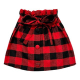 Saia Xadrez Infantil Moda Festa Junina Menina Mini Diva
