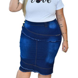 Saias Jeans Evangelicas Moda Femininas Plus Size Elastano
