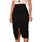 Saias Jeans Feminina Midi