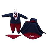 Saída De Maternidade 5 Peças Menino Luxo Algodão Com Gravata Artur -RN- Marsala- P-