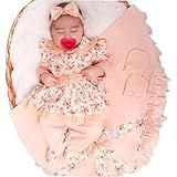 Saída De Maternidade Conjunto Para Bebê Menina Amora Floral Salmão 05 Peças