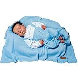 Saida De Maternidade Luxo De Tricô Para Menino E Menina Conjunto Maternidade Azul BB 