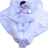 Saída De Maternidade Menina Charmosa Lilás 05 Peças