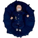 Saída De Maternidade Para Bebê Menino Príncipe Azul Marinho 04 Peças