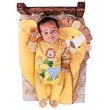 Saída De Maternidade Para Bebê Menino Safari Amarelo 03 Peças