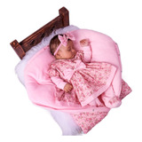 Saída De Maternidade Rosa Menina Com Saco De Dormir Luxo