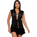 Saída De Praia Curta Tricot Verão Luana