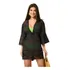 Saida De Praia Feminina Vestido Chemise Linho Com Renda