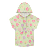 Saída De Praia Infantil Candy Plush Atoalhado Flores Kukiê