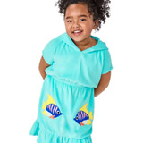 Saída De Praia Infantil Roupão Menina Importado Com Apliques