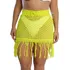 Saida De Praia Saia Tricot Tecido Vazado Furinho Com Franja